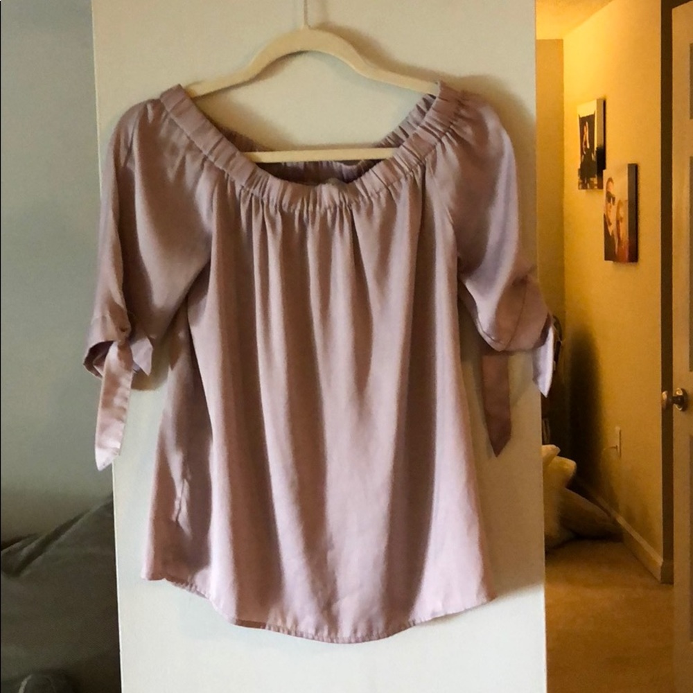 H&M off the shoulder silk blouse